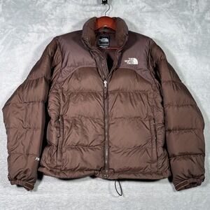North Face Nuptse 700 Goose Down Jacket Womens S Brown Puffer Coat 1996 Retro*